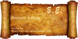 Boruzs Edina névjegykártya